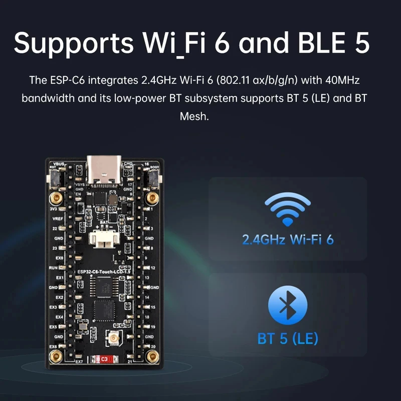 Placa de desarrollo con pantal - Esp32 C6 reseña y precio