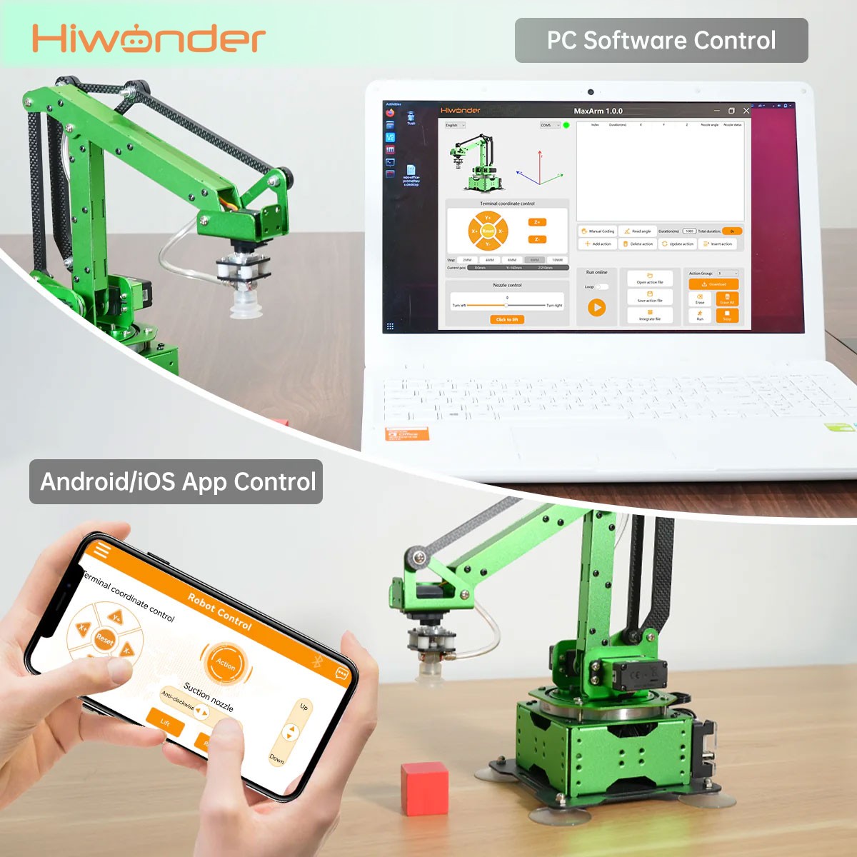 Brazo robótico Hiwonder MaxArm - Esp32 reseña y precio